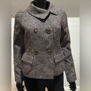 Banana Republic sz 4 Brown Blazer jacket Career Casual Excellent Wool blend S